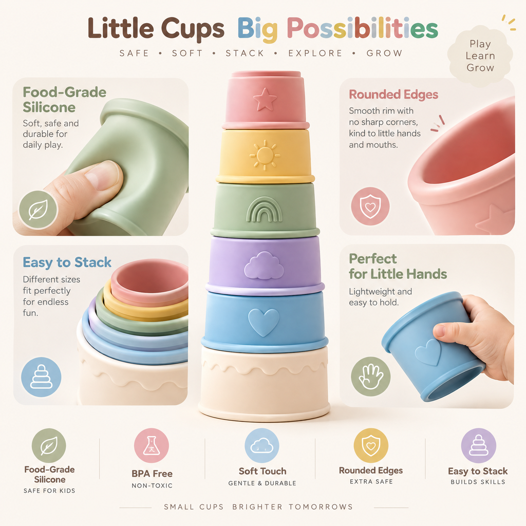 Norvalden™ Pastel Stacking & Nesting Cups