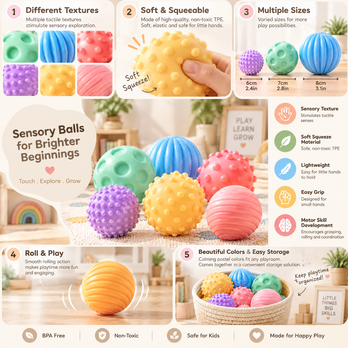 Norvalden™ Textured Sensory Discovery Balls