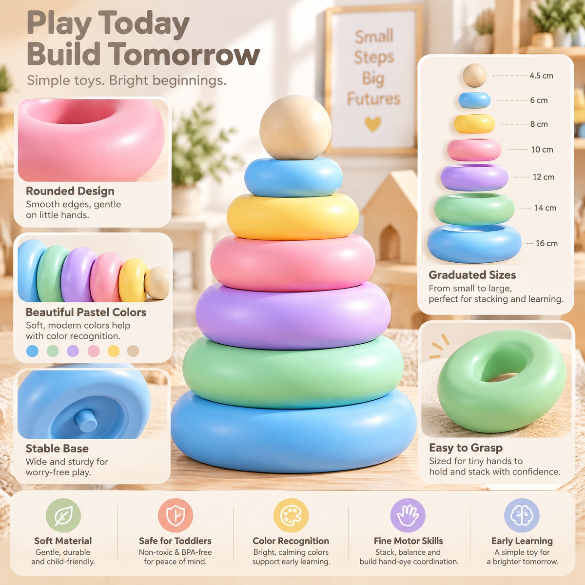 Norvalden™ Rainbow Balance Stacking Rings