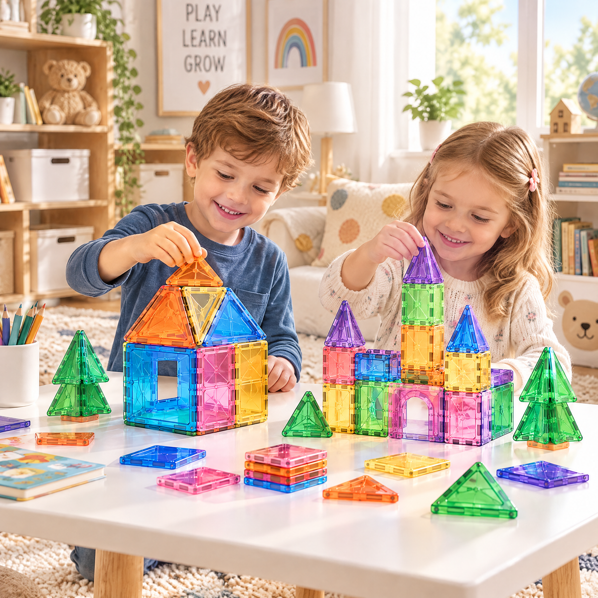 Norvalden™ ColorBright Magnetic Building Tiles