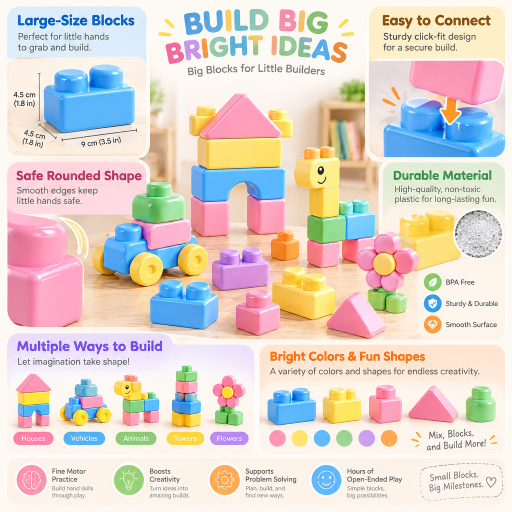 Norvalden™ Jumbo Imagination Building Block Set