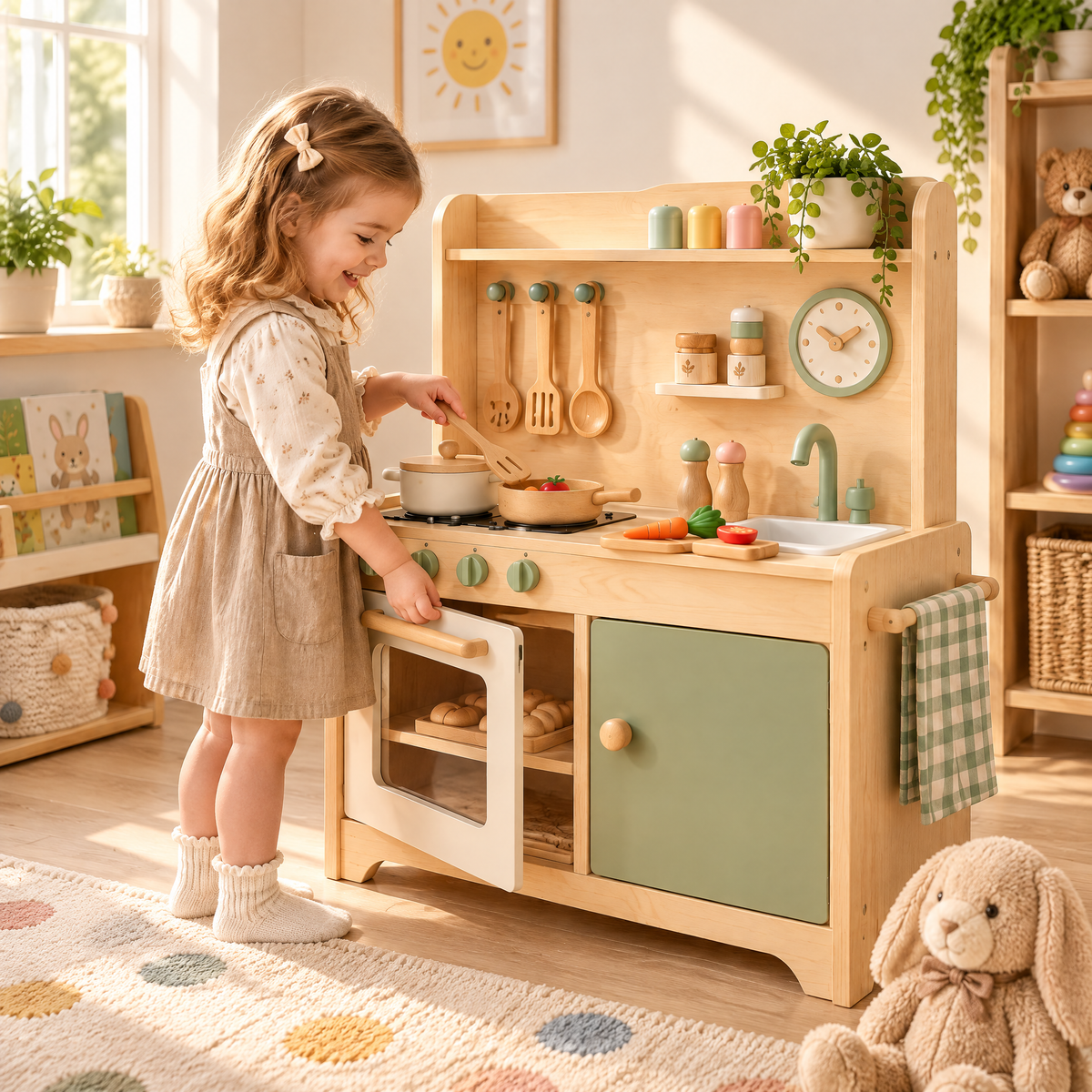 Norvalden™ Wooden Play Kitchen Set
