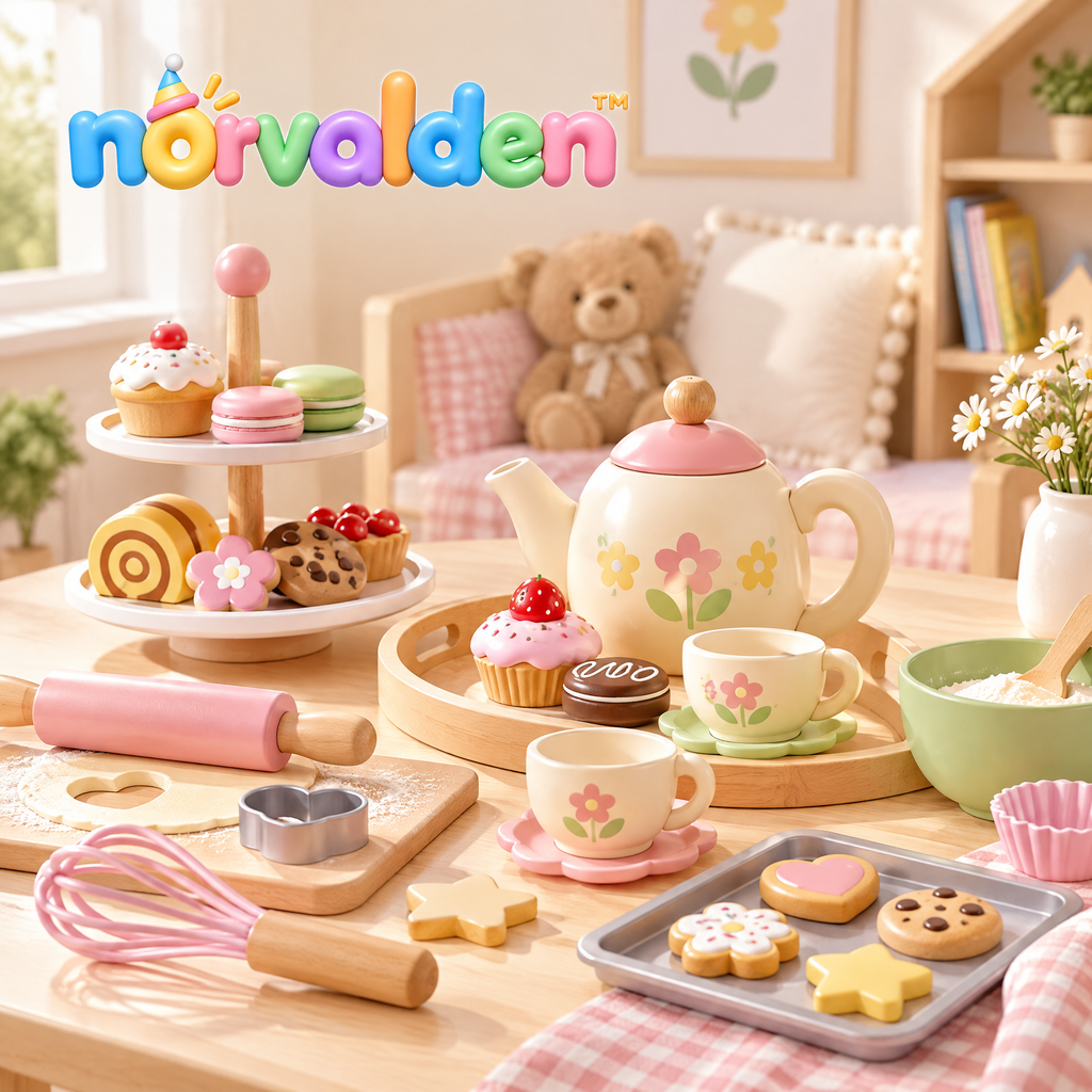 Norvalden™ Wooden Tea Party & Dessert Set
