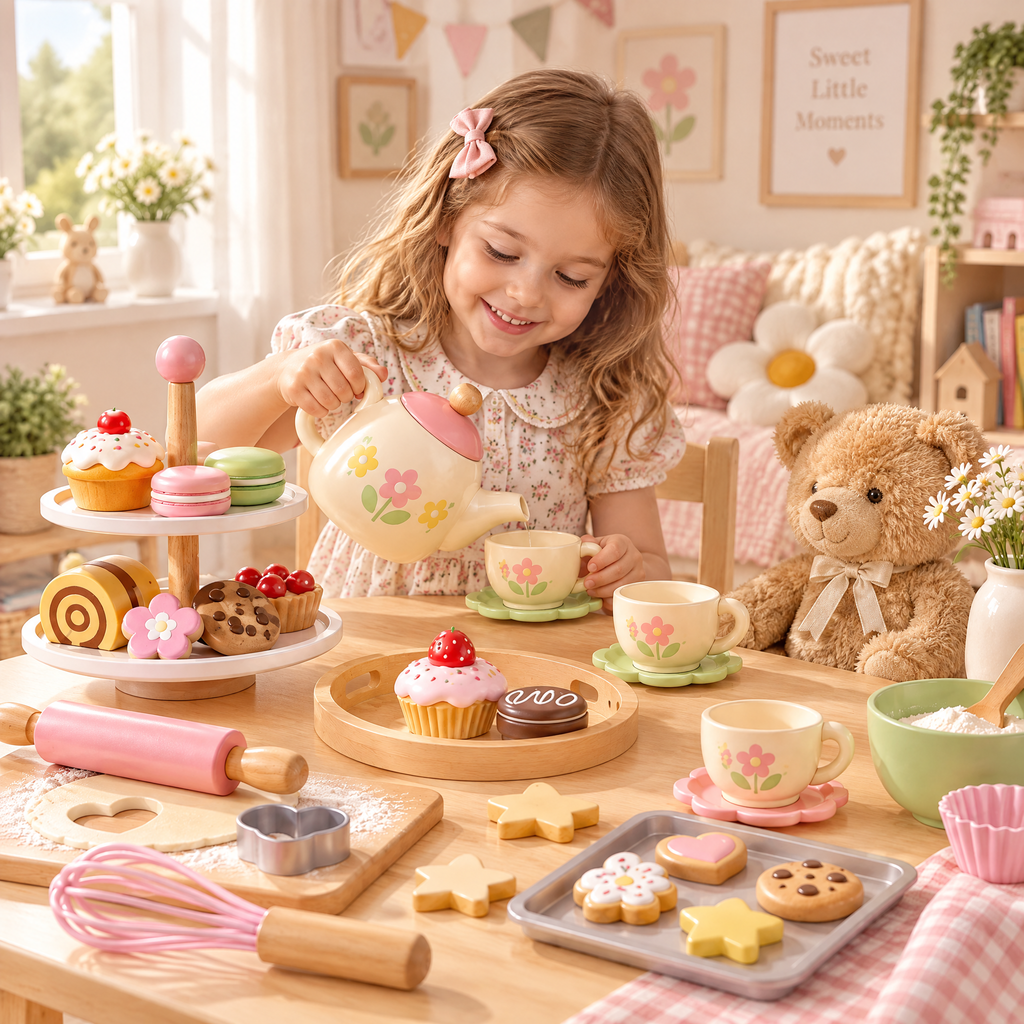 Norvalden™ Wooden Tea Party & Dessert Set