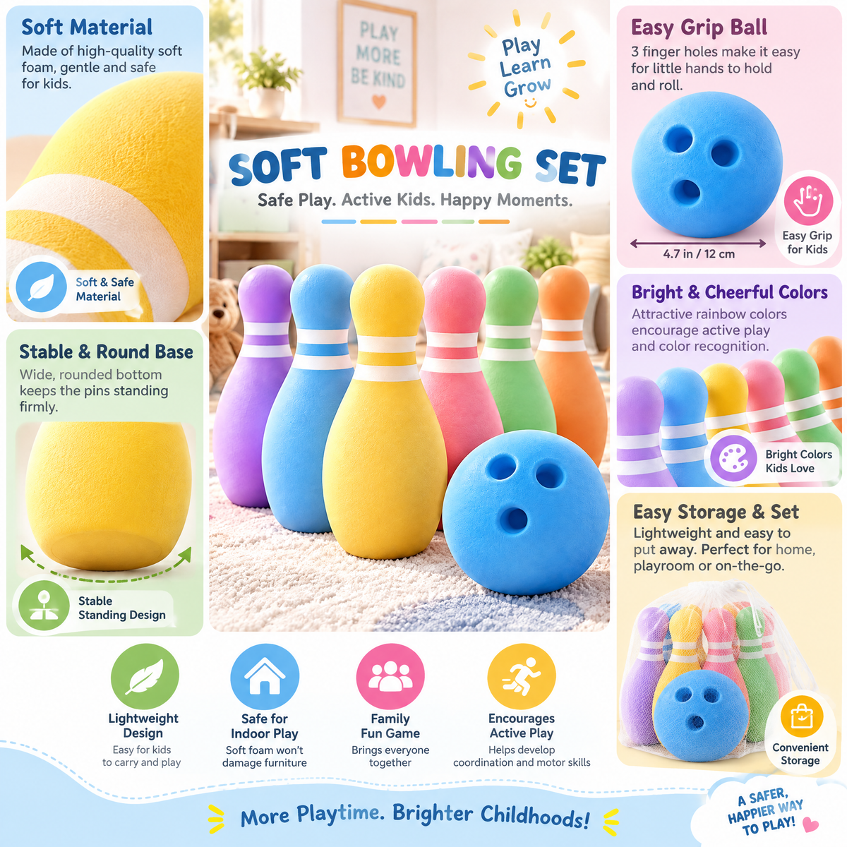 Norvalden™ Soft Bowling Set for Kids